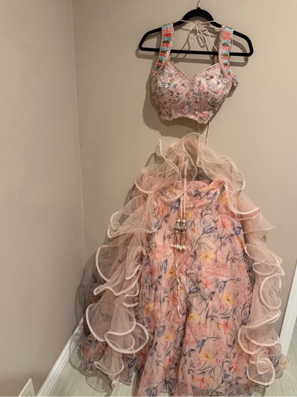 Pink Floral Lengha